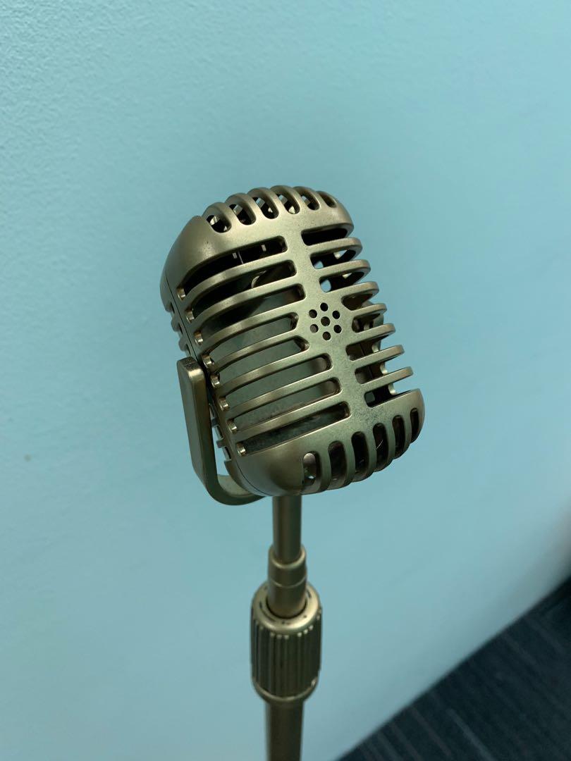 Gold Microphone Stand Display, Vintage & Collectibles, Vintage