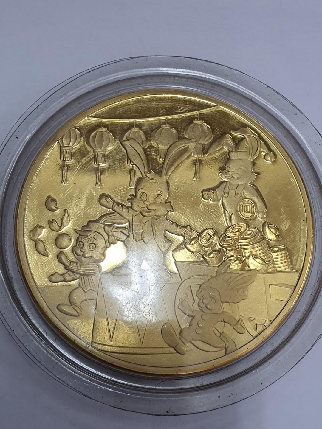 Gold Rabbit Coin, Hobbies & Toys, Memorabilia & Collectibles, Currency ...