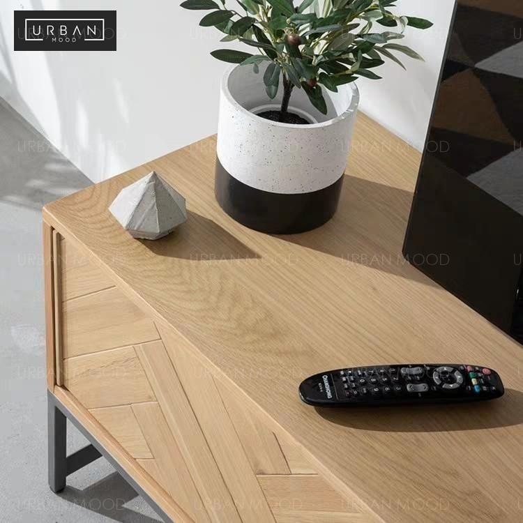 MYSTIC Rustic Herringbone TV Console, Furniture & Home Living