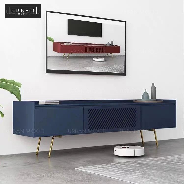Naver Modern Industrial Metal Tv Console Furniture Shelves