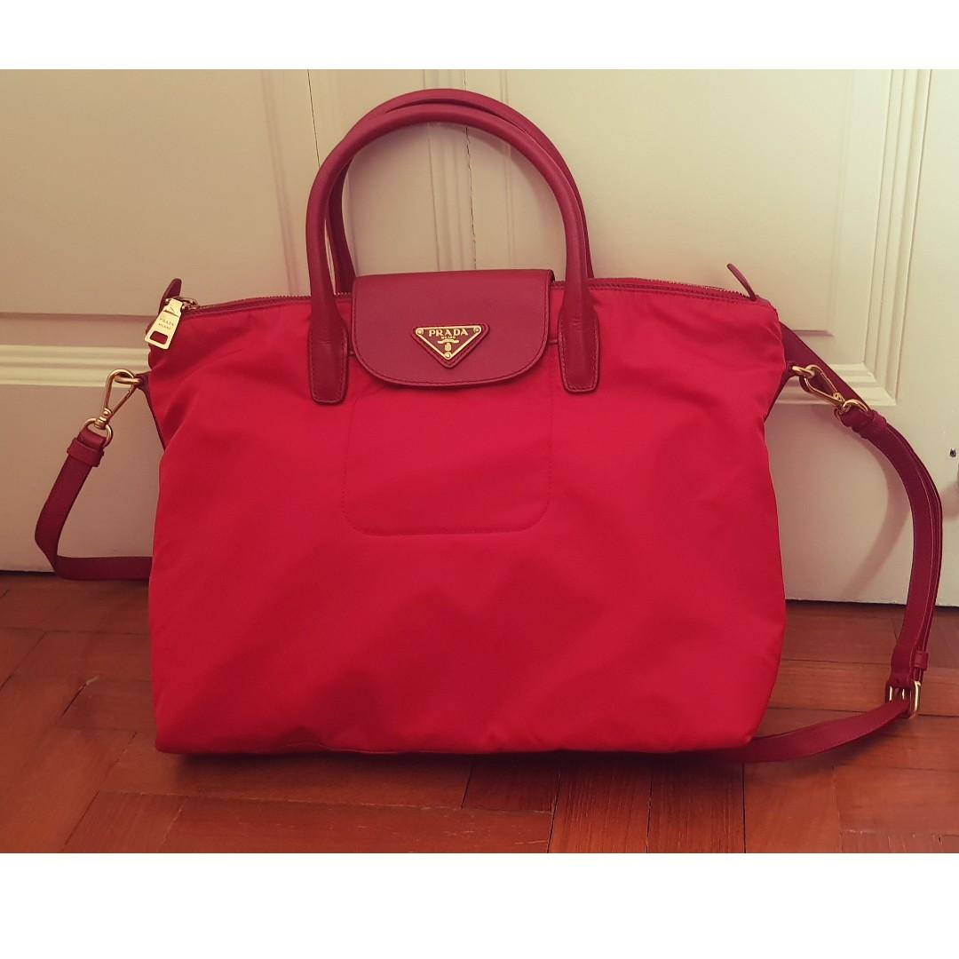 Prada bn2541 tessuto shop & saffiano tote
