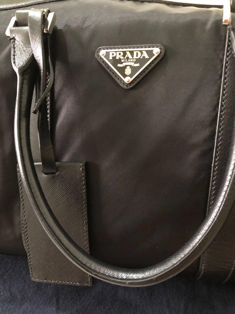 Prada Black Travel Nylon Duffle Luggage Bag gucci louis vuitton fendi dior bottega chanel ...