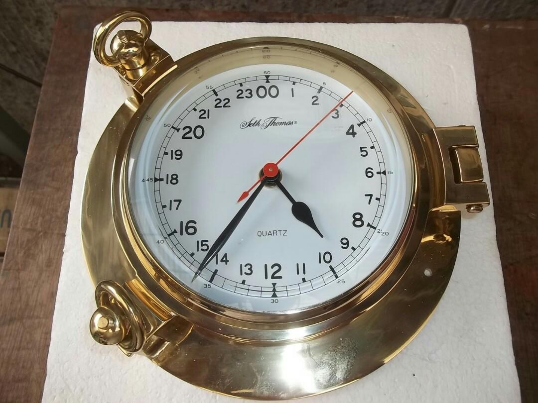 Seth Thomas Brass Porthole Clock 24hour dial, Everything Else, Others