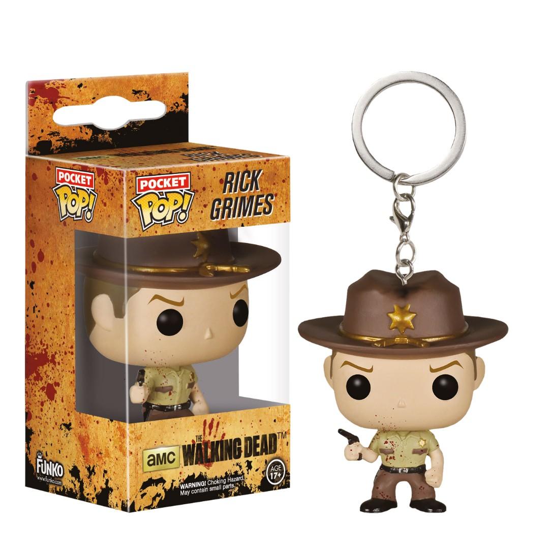 The Walking Dead Bloody Rick Pocket Funko Pop Keychain Hobbies