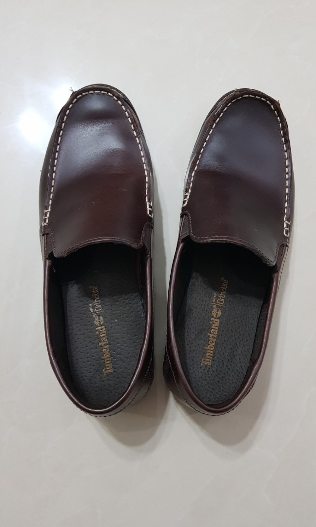 timberland leather slip on shoes