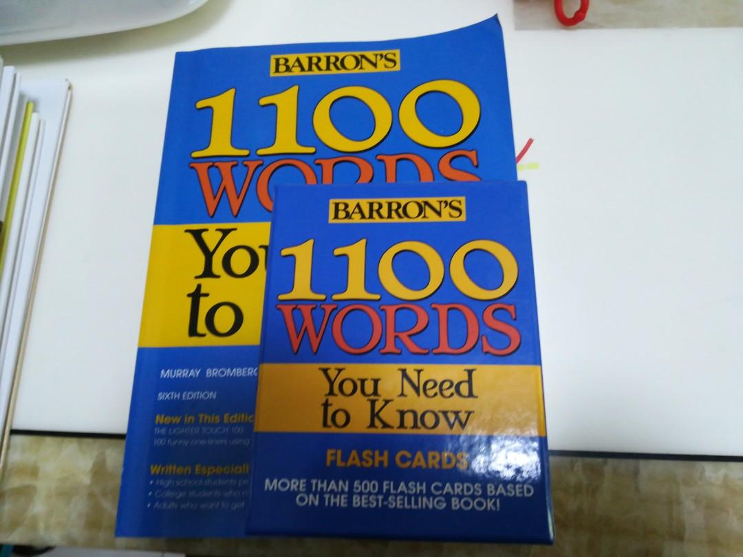 to　on　cards),　words　need　you　flash　Barron's　Magazines,　Toys,　1100　Hobbies　Non-Fiction　(book　know　Fiction　Books　Carousell