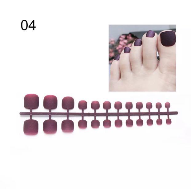 24pcs Frosted Matt Purple Press On Toe Nails (Category: Hands & Nails) located in Singapore. Submitted by SymphonyNails (Listing ID 265154366, Image 1). Description: SMT1-N0100.