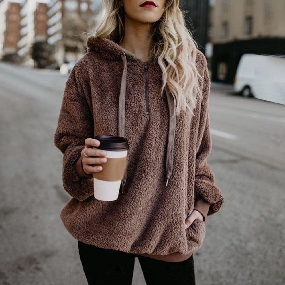 Fuzzy sweater half zip outlet