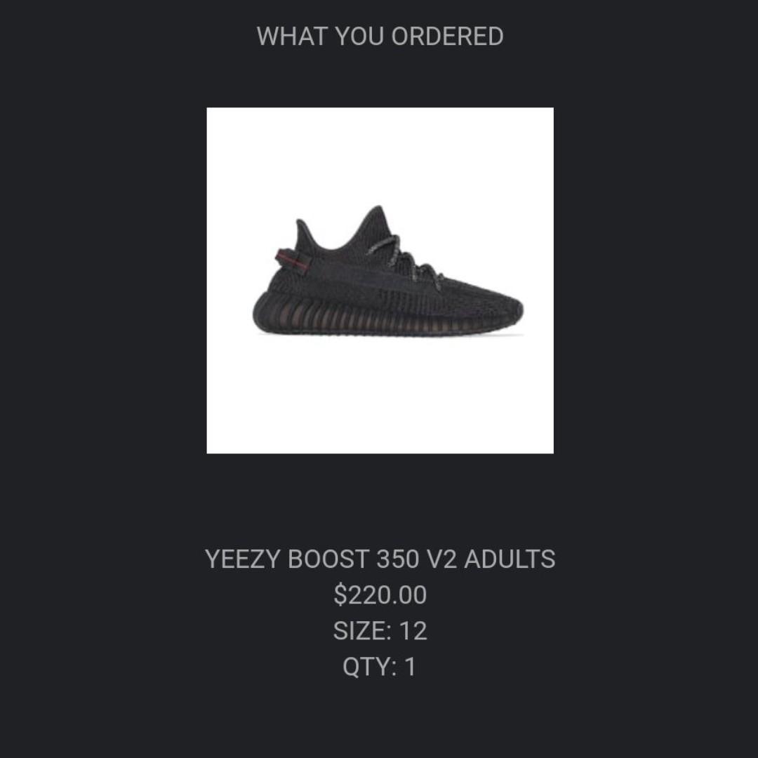 adidas Yeezy Boost 350 V2 Black Non Reflective US9 US10 US12 US14 Luxury Sneakers Footwear on Carousell
