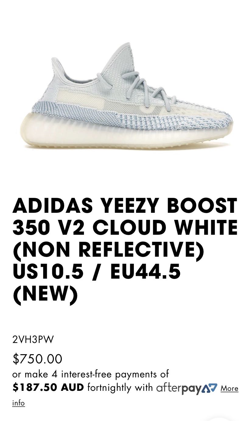 yeezy boost afterpay