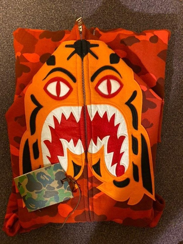 Bape tiger hoodie red outlet