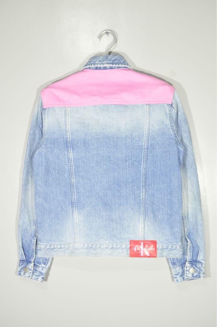 Calvin Klein Jeans Raf Simons Colorblock Denim Jacket Women s Fashion Coats Jackets and