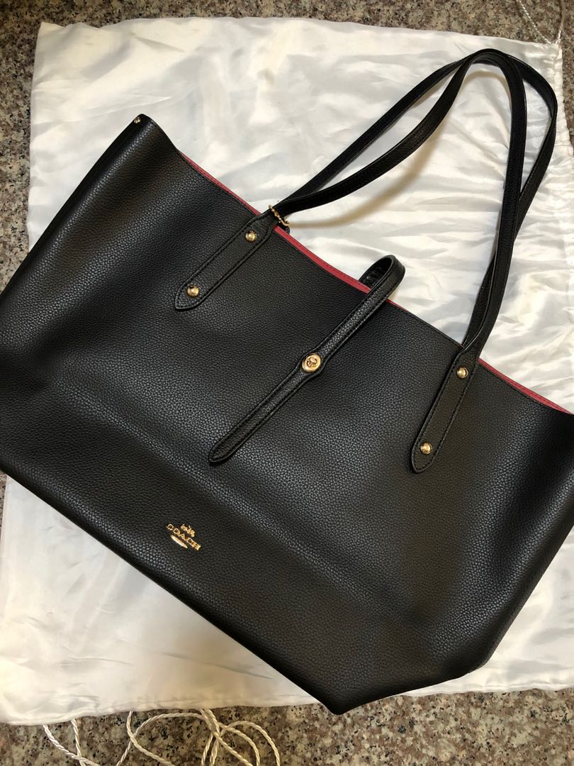 coach market tote black