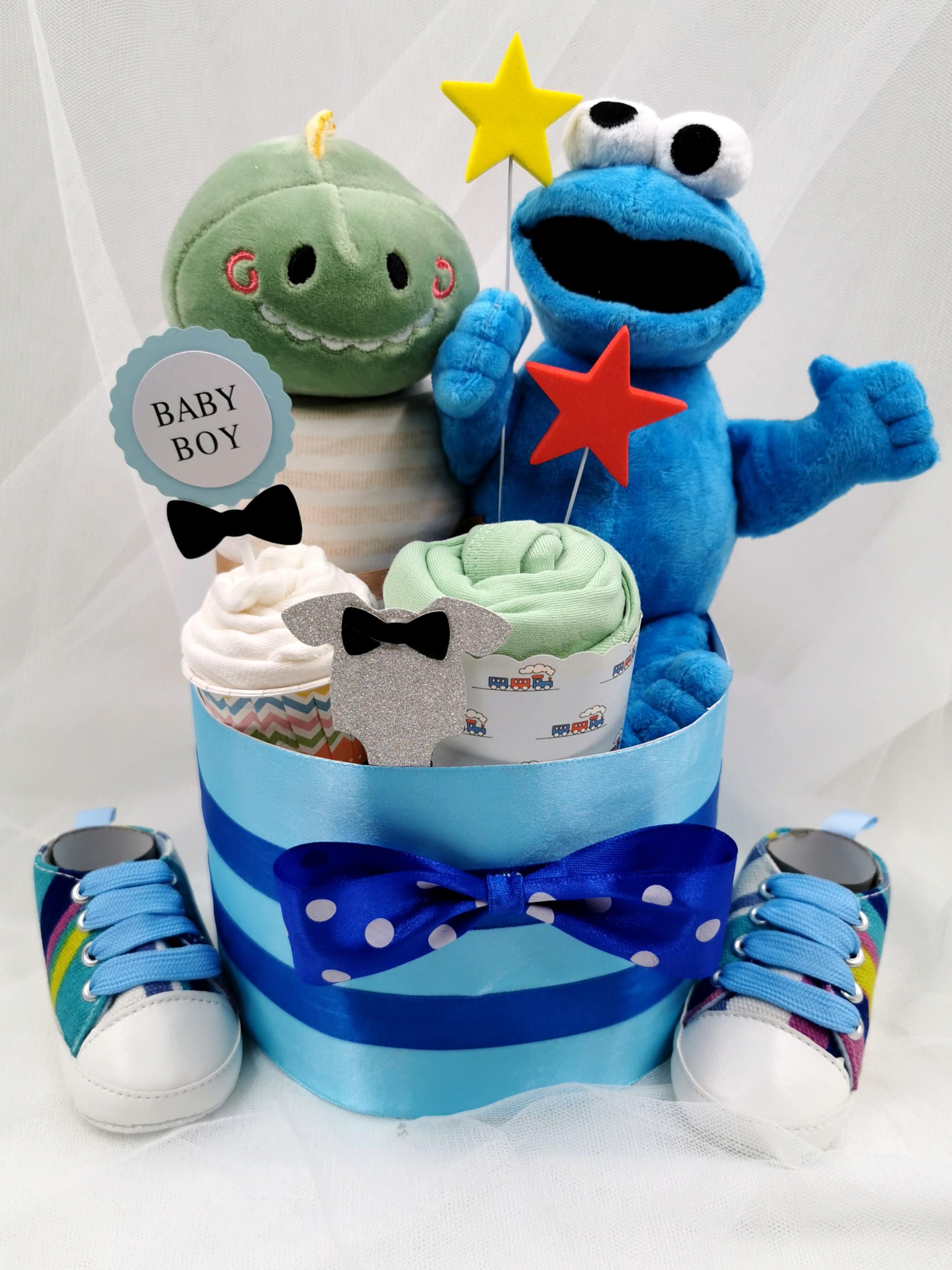 cookie monster diaper cake