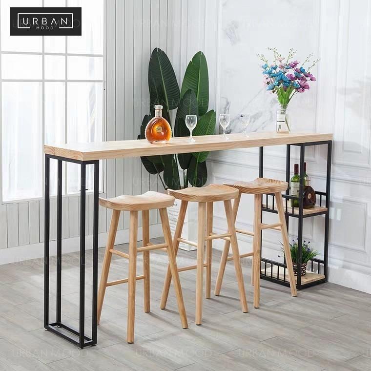 Dionne Modern Industrial Solid Wood Bar Table Furniture Tables Chairs On Carousell
