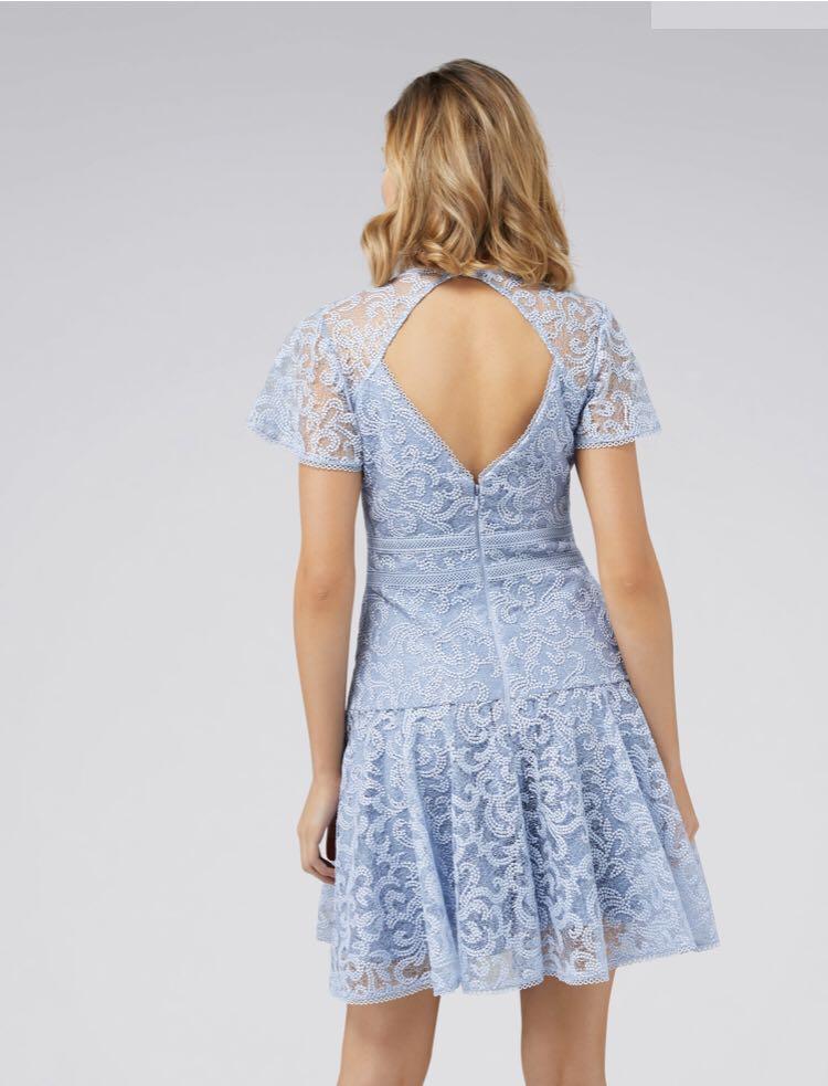 Forever new lace embroidered skater dress hot sale in blue