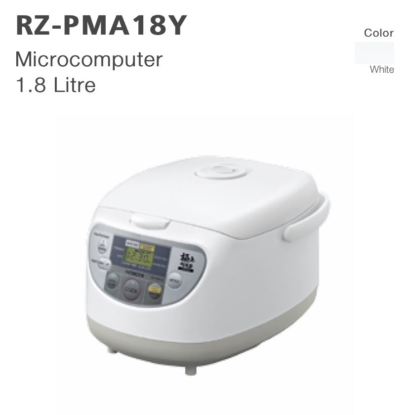 Hitachi Rice Cooker RZPMA18Y, Home Appliances, Kitchenware on Carousell