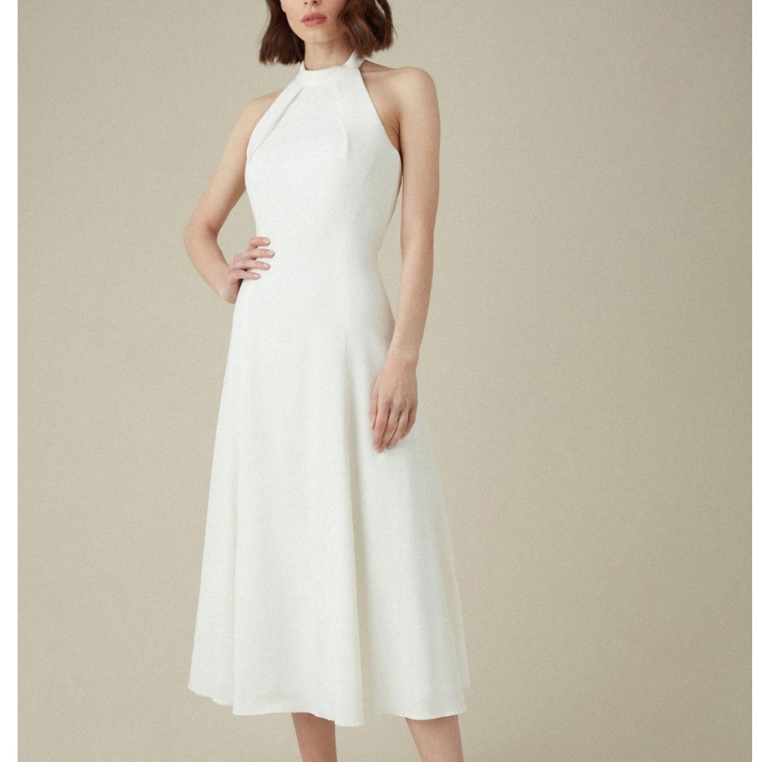 white midi dress wedding