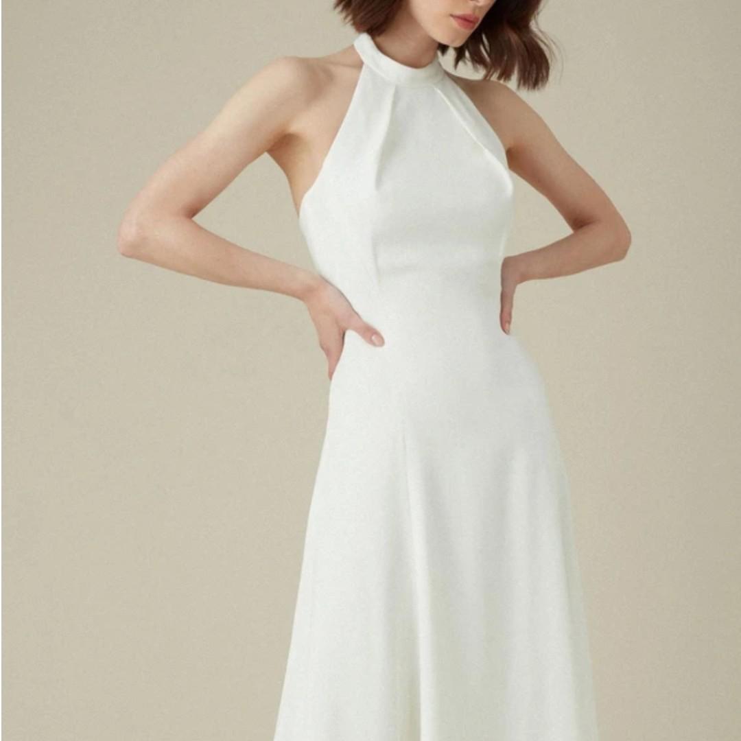 Karen millen white halter neck dress store