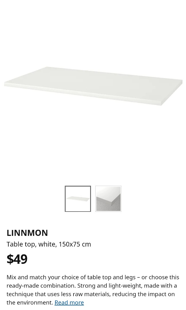 LINNMON Plateau, blanc, 100x60 cm - IKEA
