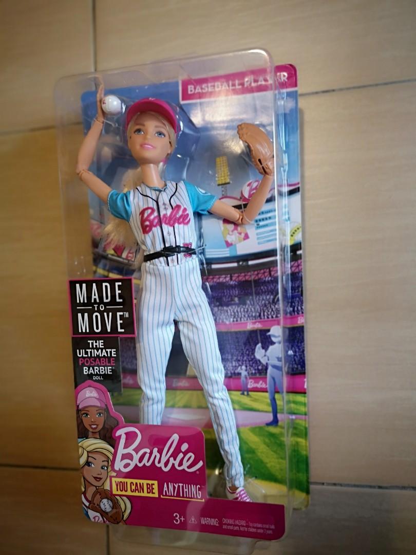 barbie made to move baseball player doll