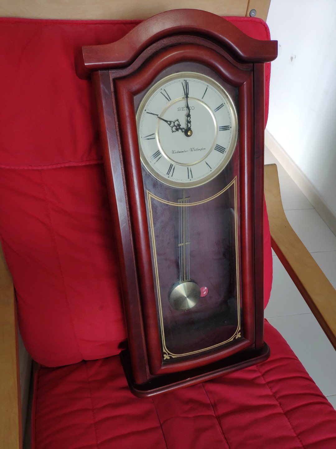 Seiko Westminster & Whittington Chime Wooden Wall Clock w/ Pendulum