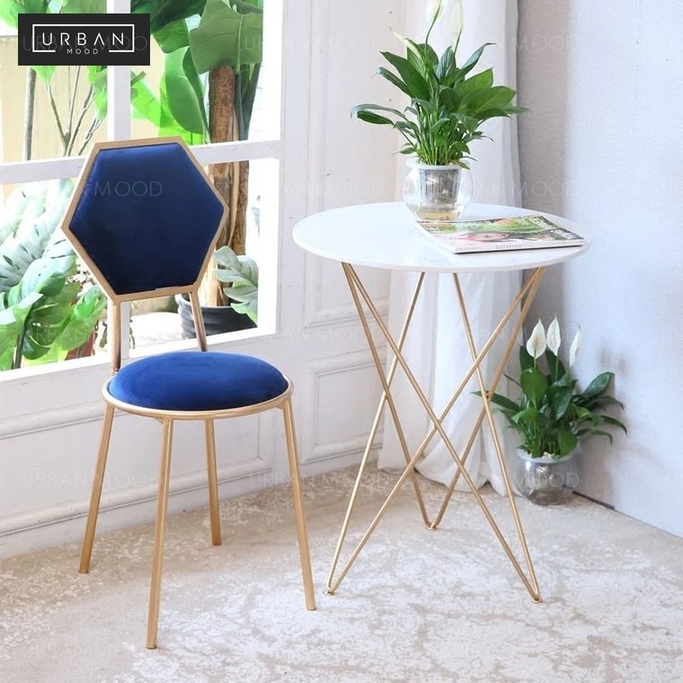 SOLITAIRE Diamond Velvet Dining Chair, Furniture & Home Living ...