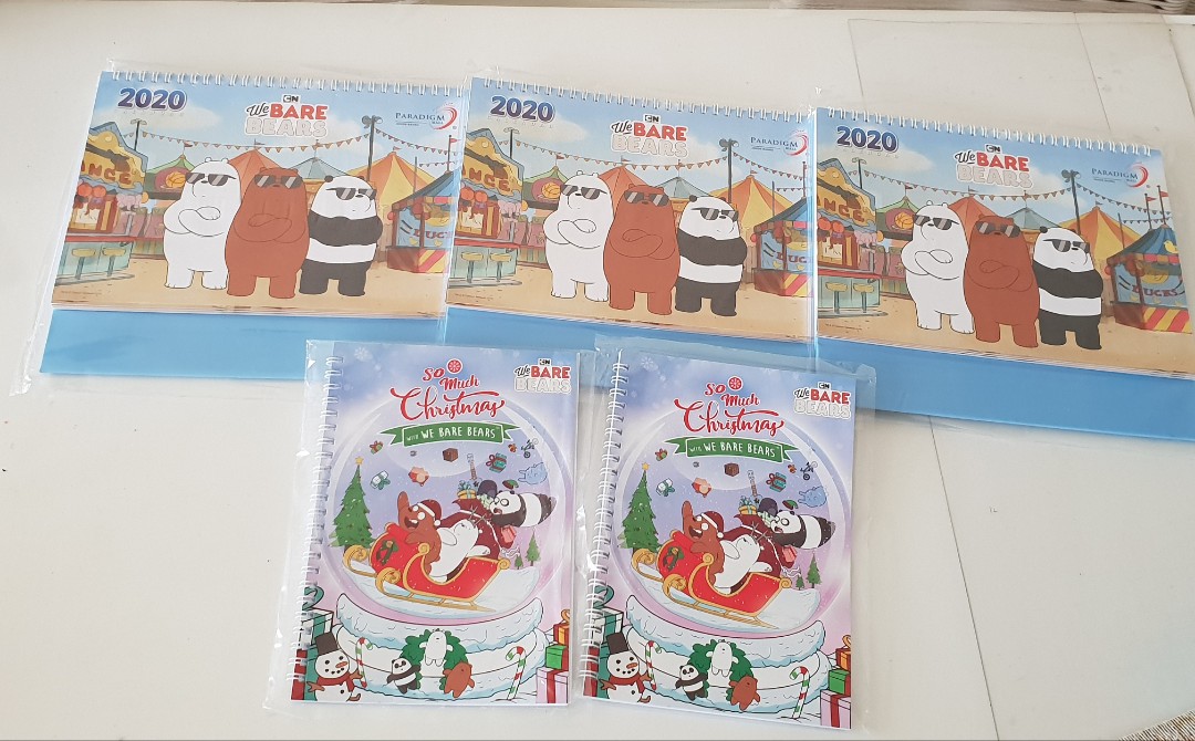 We Bare Bears Year 2020 calendar and notebook, Hobbies & Toys