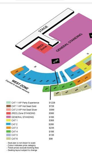 2 x U2 tickets 1 Dec seated Cat4