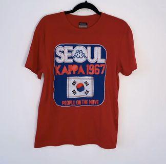 Kappa Authentic Seoul Red and Blue Embroidered T-Shirt