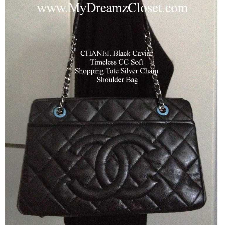 Chanel Black Quilted Caviar Timeless Soft Shopper Tote 