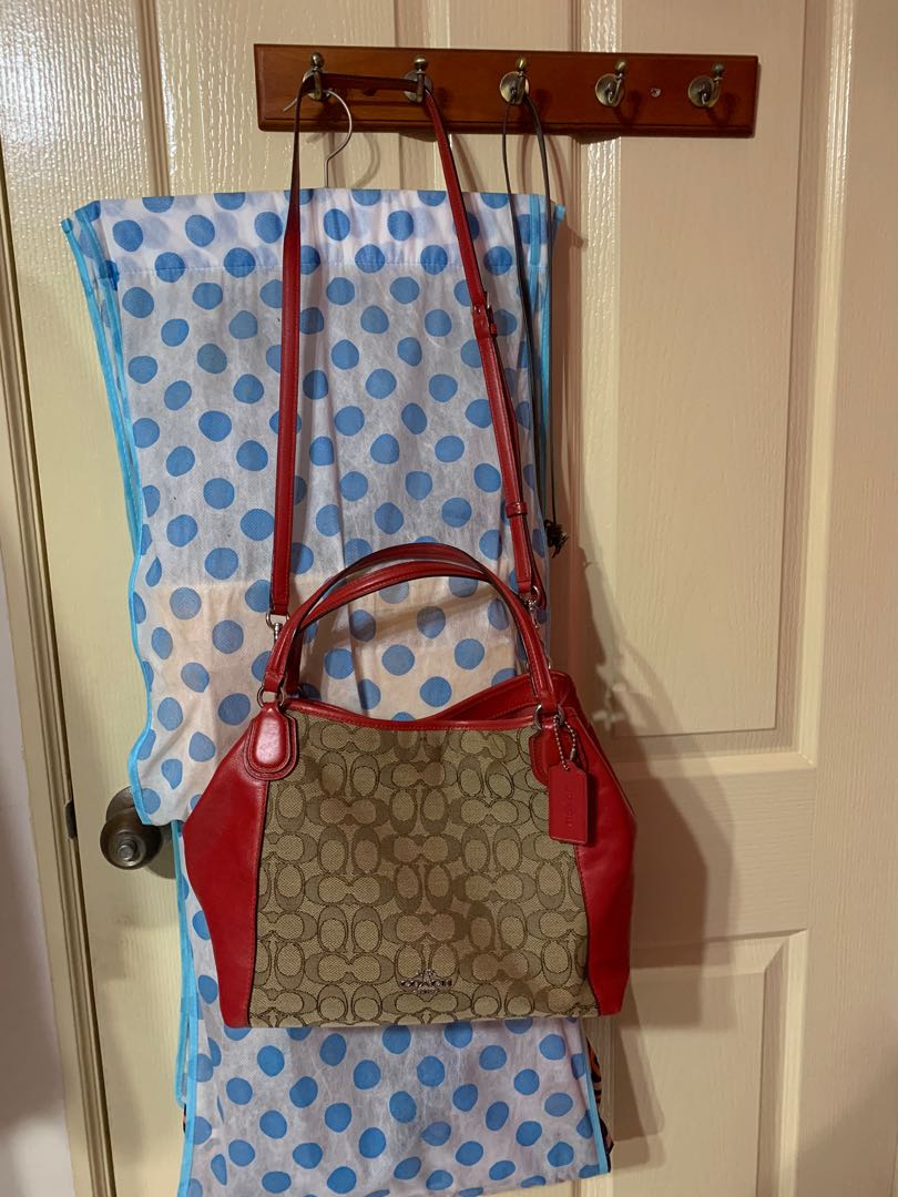 Coach edie shoulder bag 28 in signature jacquard best sale