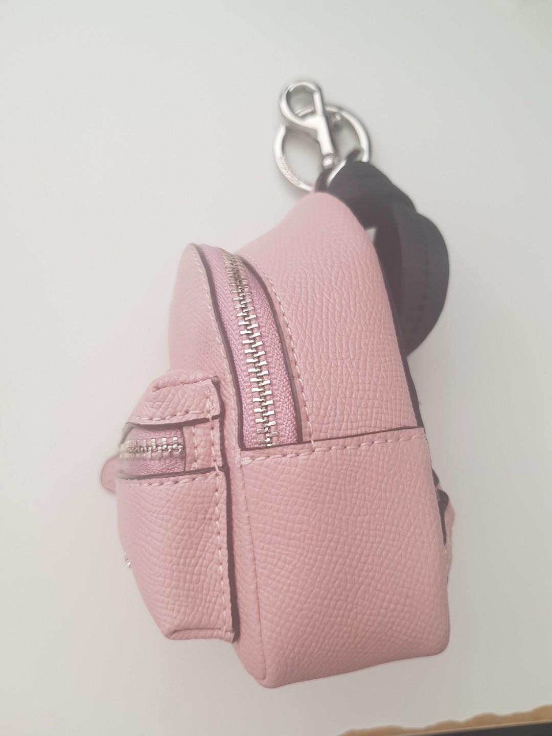 Coach Mini Backpack Coin Case Charm Key Chain (Light Khaki/Rouge) :  : Fashion