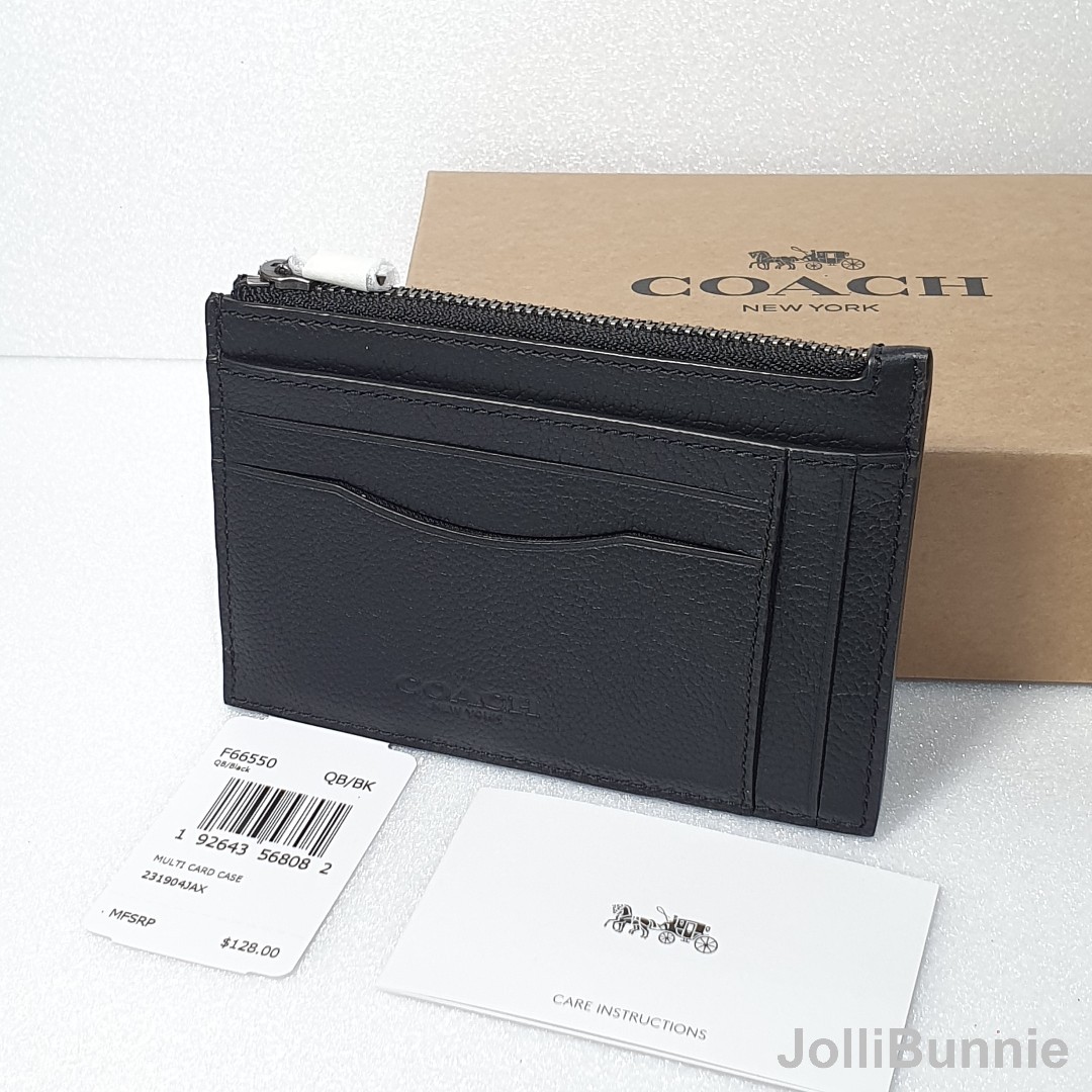 COACH Multiway Zip Card Case In Signature Canvas in Black for Men