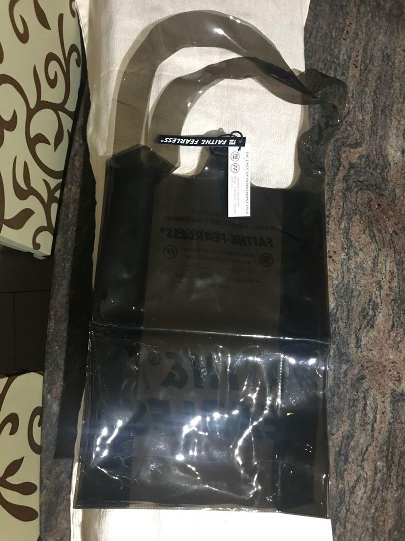 Faith & Fearless Black Bag (Category: Tote Bags) located in Quezon City. Submitted by candor_ (Listing ID 265331214, Image 3). Description: Hong Kong-based designer, Faith & Fearless black translucent bag. Can fit long brown envelopes. .