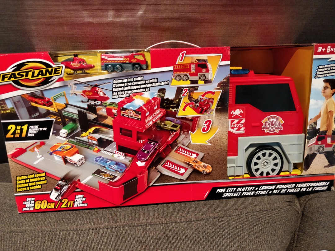 Fast lane fire city playset hotsell