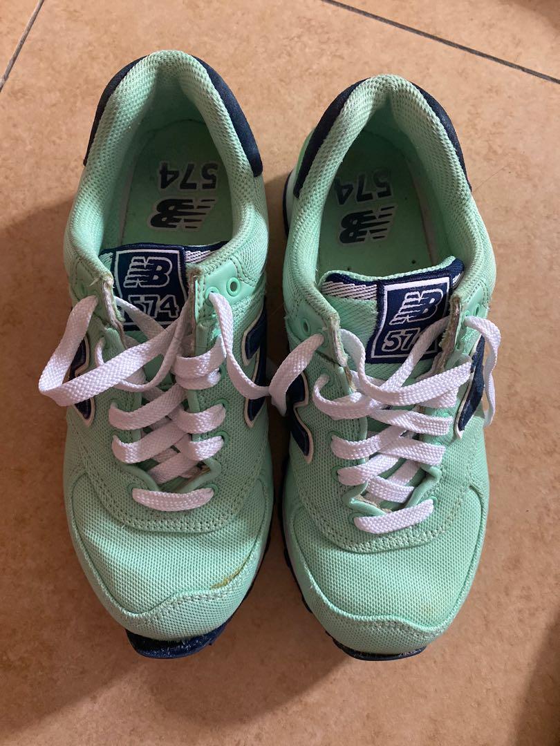 New Balance 574 (Category: Sneakers) located in Antipolo. Submitted by projectc (Listing ID 265272413, Image 1). Description: Mint Color New balance 574 Flaw seen in the pic.