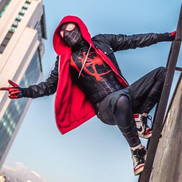Spiderman Miles Morales Cosplay , Men's Fashion, Tops & Sets, Formal Shirts  on Carousell