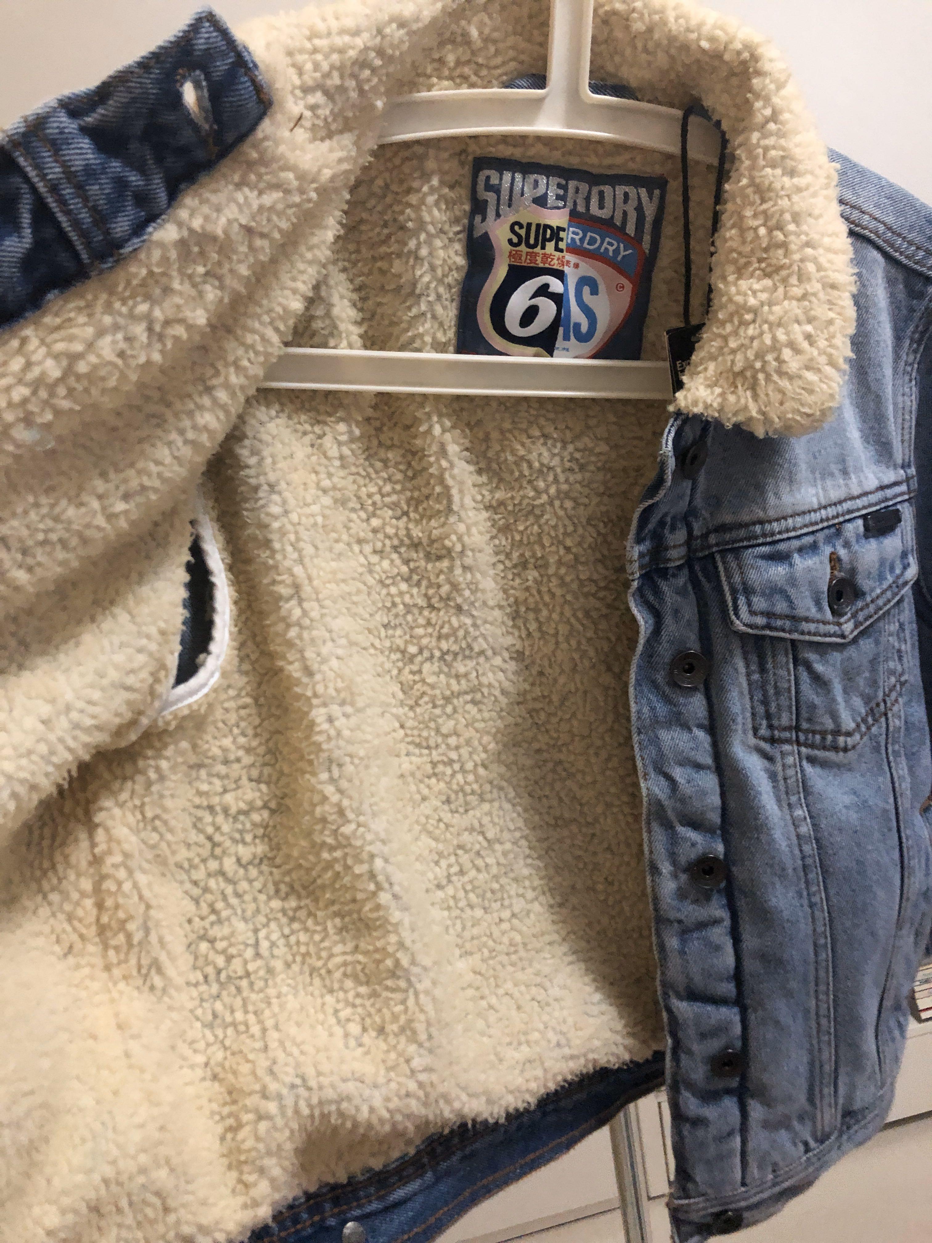 Superdry Borg Girlfriend jacket with borg lining in the nody