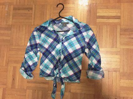 Suzy Shier - plaid crop flannel