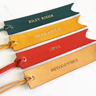 Christmas / Valentine Gifts - Personalised Italian Leather Bookmarks #MADEinSG 
