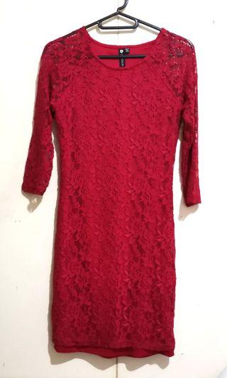 Red Lace Bodycon Dress