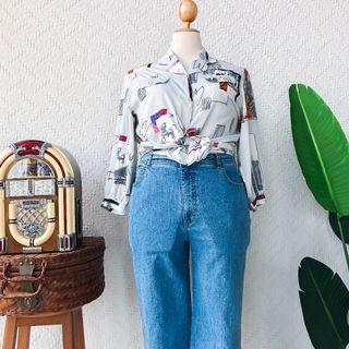 UK12-14 🍿 PLUS SIZE Vintage Blouse VB2981