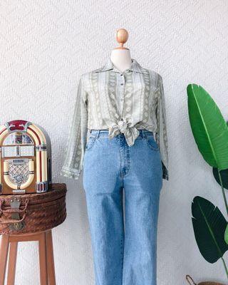 UK12-14 🍿 PLUS SIZE Vintage Blouse VB2969