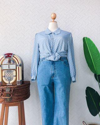 UK16-18 🍿 PLUS SIZE Vintage Blouse VB2978