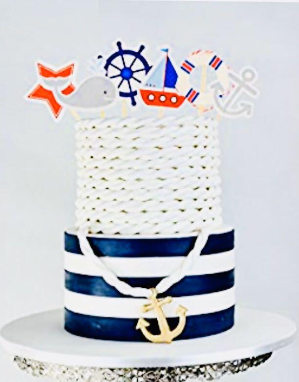 Nautical Party Cupcake Toppers 24 Pc Nautical party supplies 