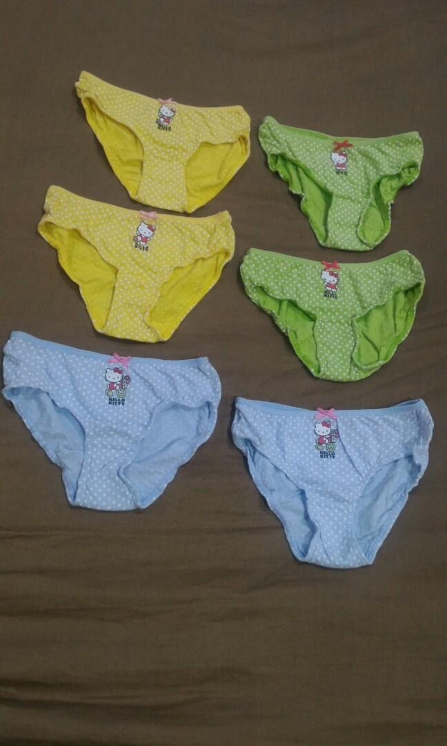 6pc Yellow/Green/Blue Hello Kitty Panties, Babies & Kids, Babies