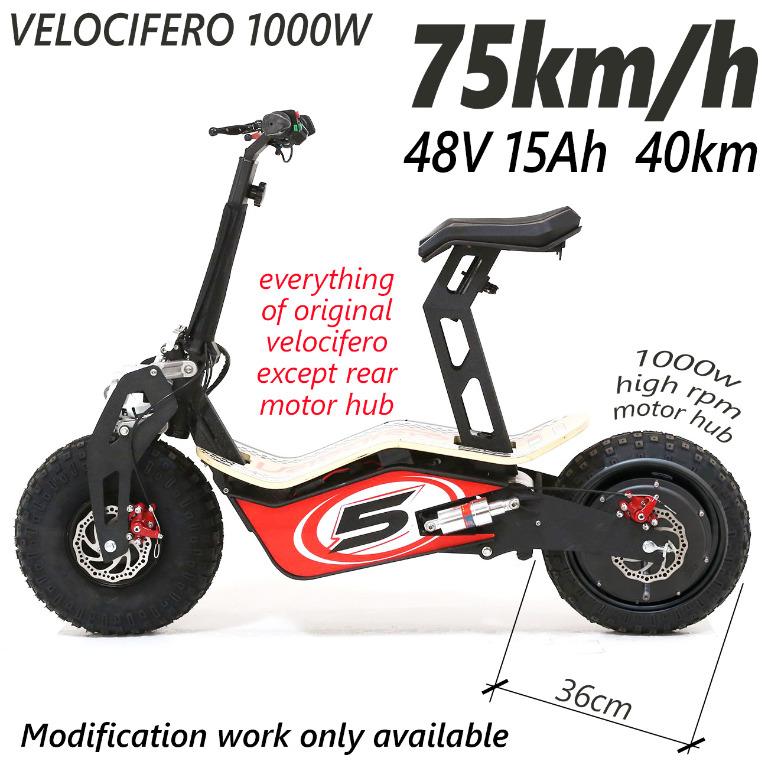 75km h Velocifero Electric Scooter Bicycle Bike Ebike Sports