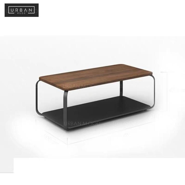 Alfred Modern Industrial Wooden Rounded Corner Coffee Table Furniture Home Living Furniture Tables Sets On Carousell