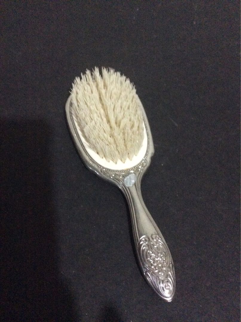 antique Silver-Plated Hair Brush Beautiful Design USA